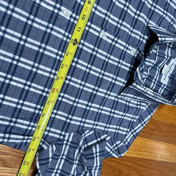Mizzen + Main Shirt Mens Medium Trim Performance Stretch Plaid Button Down - Picture 5 of 7